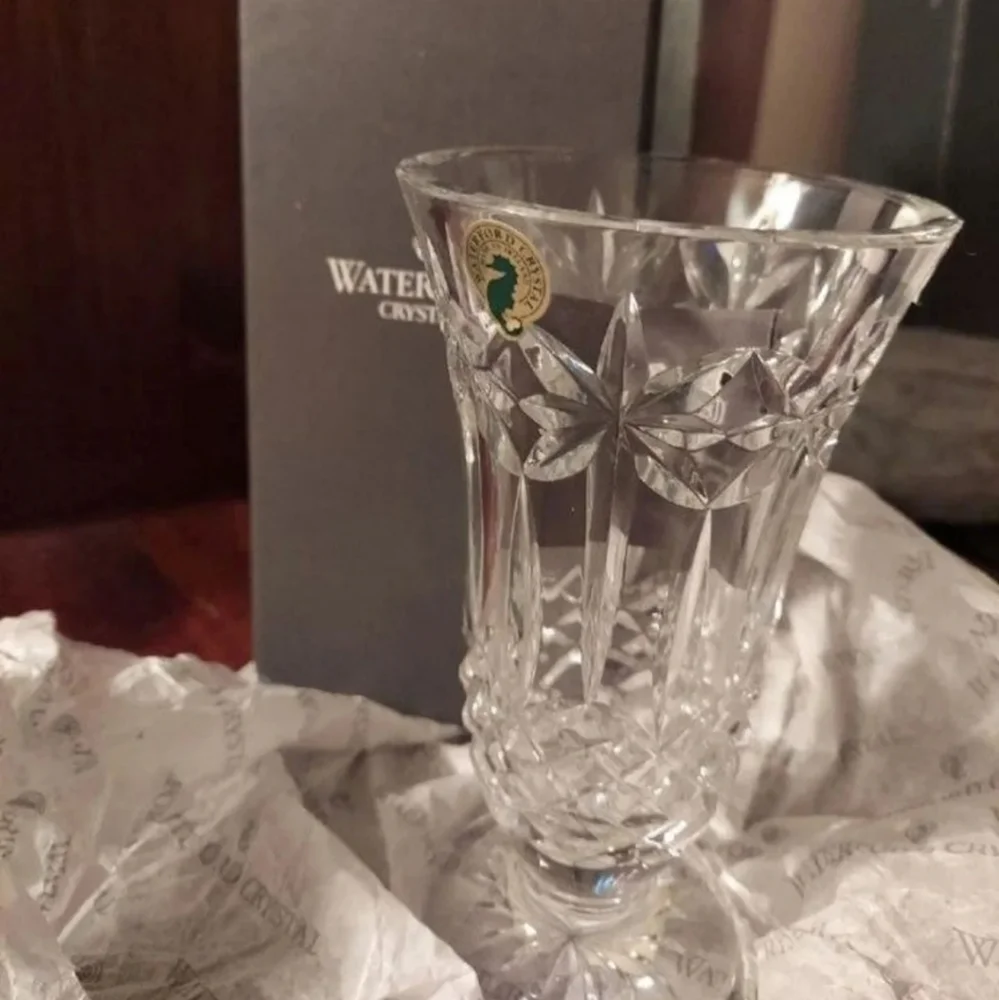 WATERFORD BALMORAL LEAD CRYSTAL 7 INCH VASE IN BOX NWT $145 RETIRED